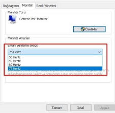 Monitör Hz Nereden Ayarlanır?